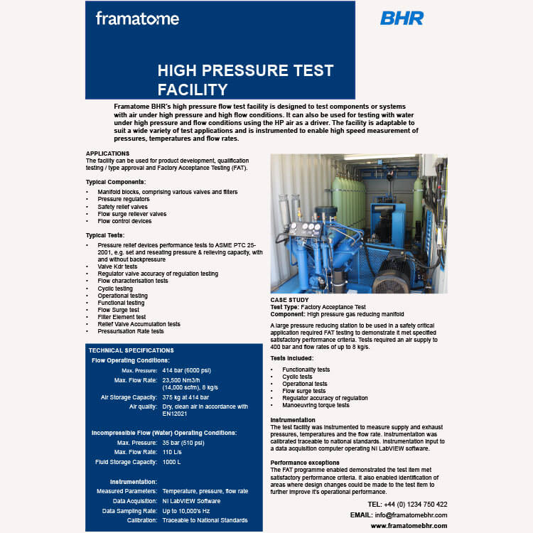High Pressure Test - front cover website