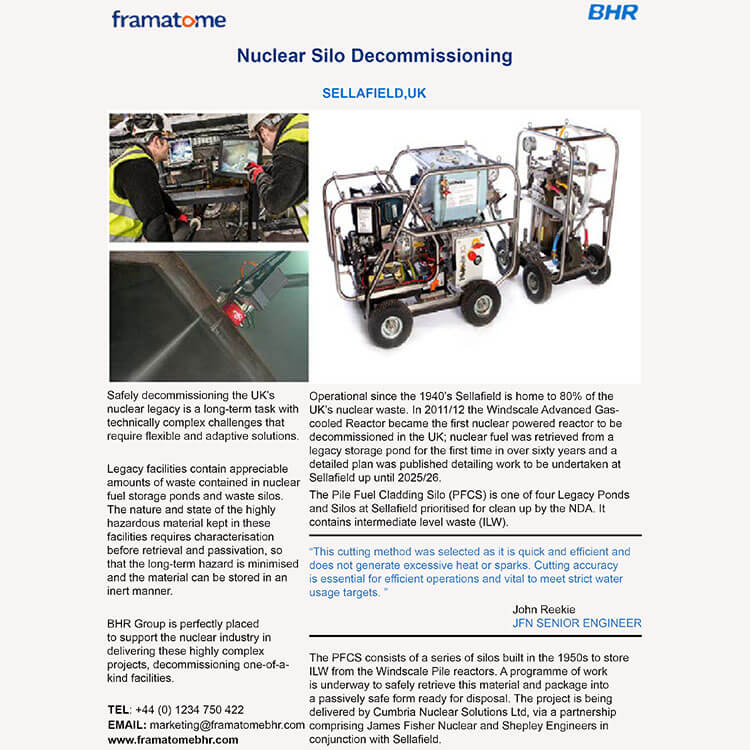 Nuclear Silo Decommissioning - Front Cover Website copy